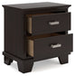 Covetown California King Panel Bed with Mirrored Dresser and Nightstand