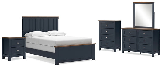 Landocken Full Panel Bed with Mirrored Dresser, Chest and Nightstand