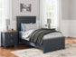 Landocken Twin Panel Bed with Mirrored Dresser and 2 Nightstands