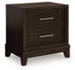 Neymorton California King Upholstered Panel Bed with Mirrored Dresser, Chest and 2 Nightstands