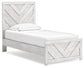 Cayboni Twin Panel Bed with Mirrored Dresser and Nightstand