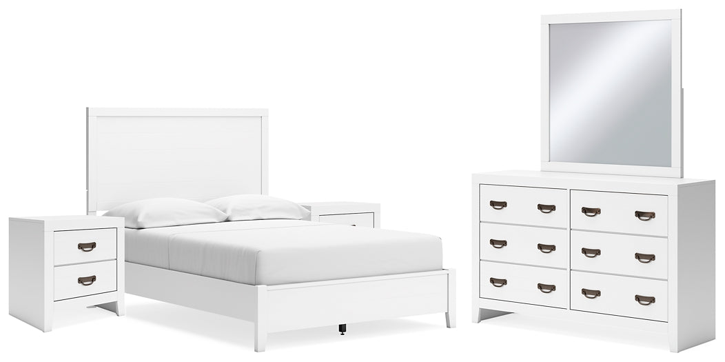 Binterglen Full Panel Bed with Mirrored Dresser and 2 Nightstands