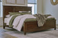 Danabrin California King Panel Bed with Mirrored Dresser and Chest