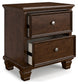 Danabrin Full Panel Bed with Mirrored Dresser, Chest and Nightstand