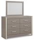 Surancha Queen/Full Panel Headboard with Mirrored Dresser