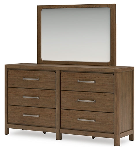 Cabalynn King Upholstered Bed with Mirrored Dresser and Chest